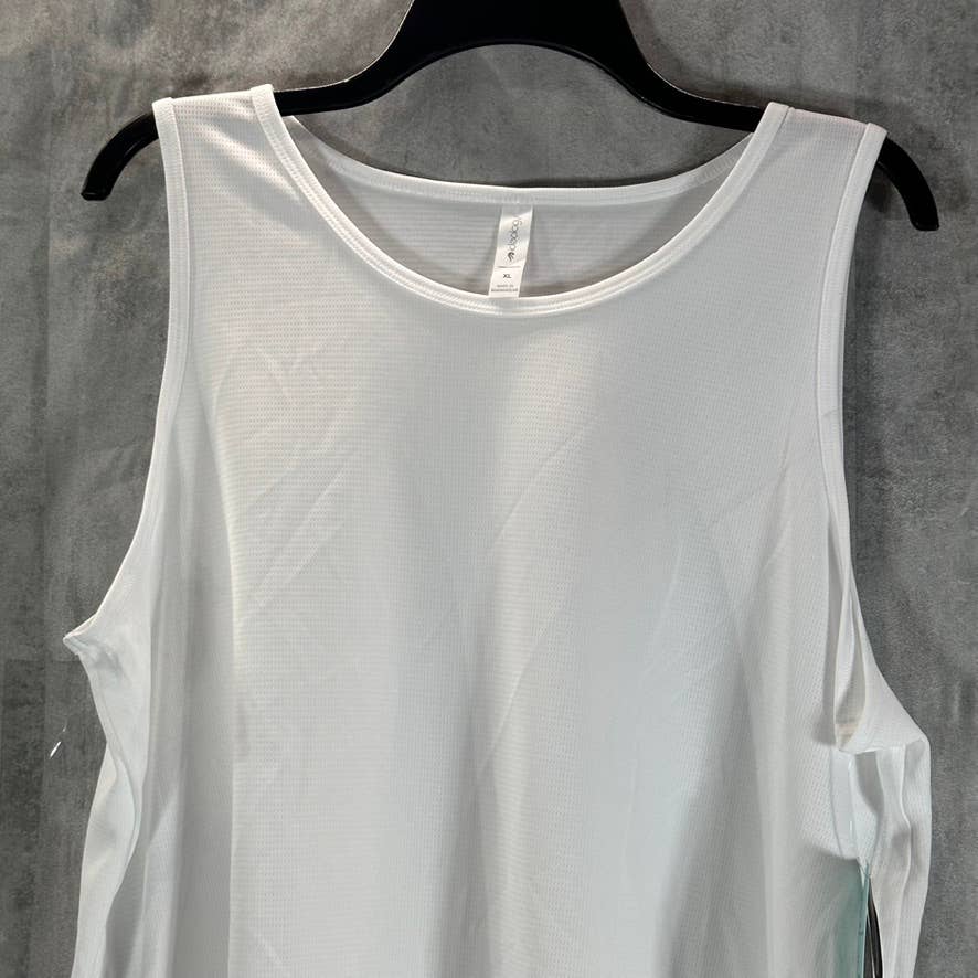 ID IDEOLOGY Women's White Scoop-Neck Moisture-Wicking Mesh Tank Top SZ XL