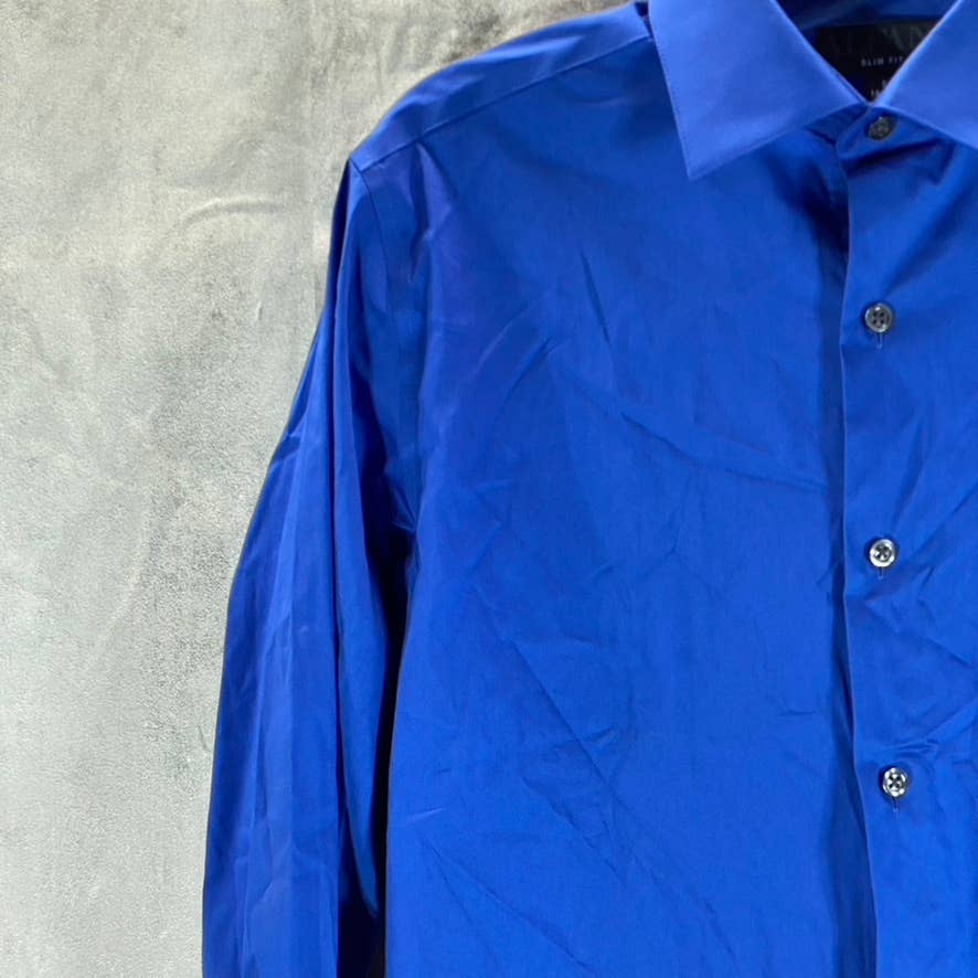 ALFANI Men's Cobalt Slim-Fit Performance Stretch Solid Button-Up Dress Shirt SZS