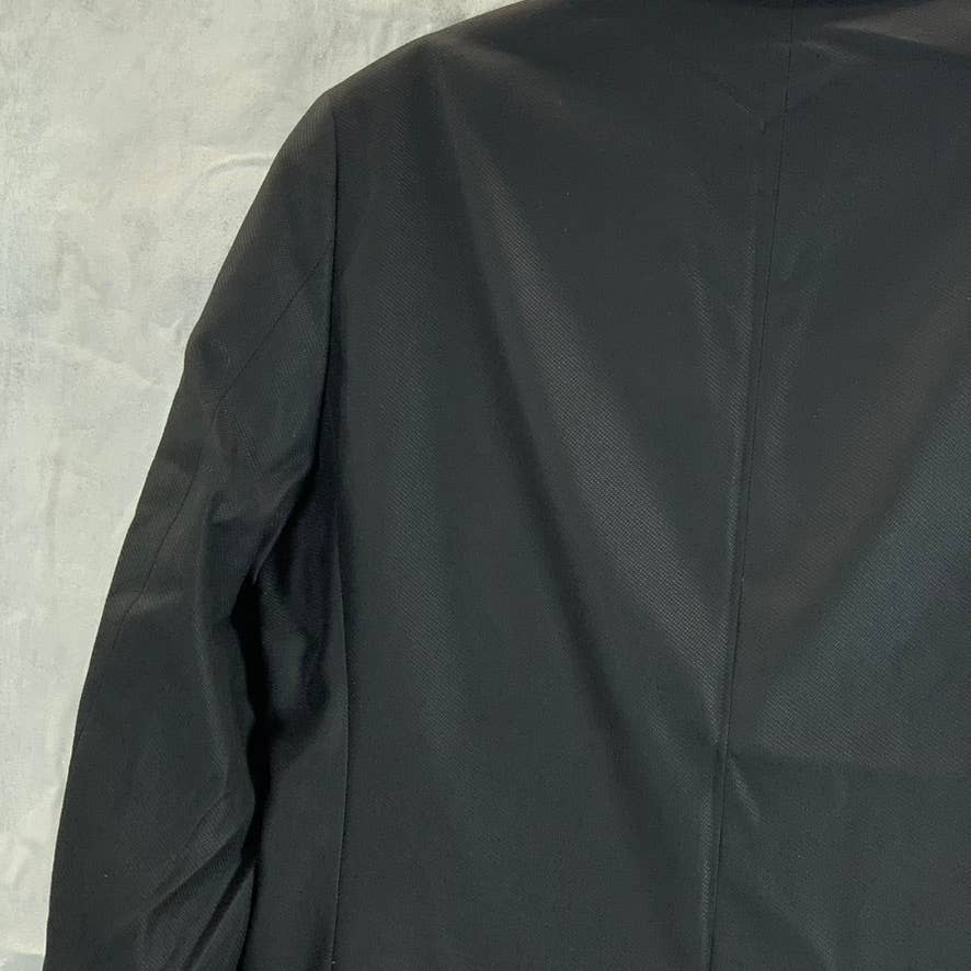 CALVIN KLEIN Men's Black Textured Long Slim-Fit Two-Button Suit Jacket SZ 40L