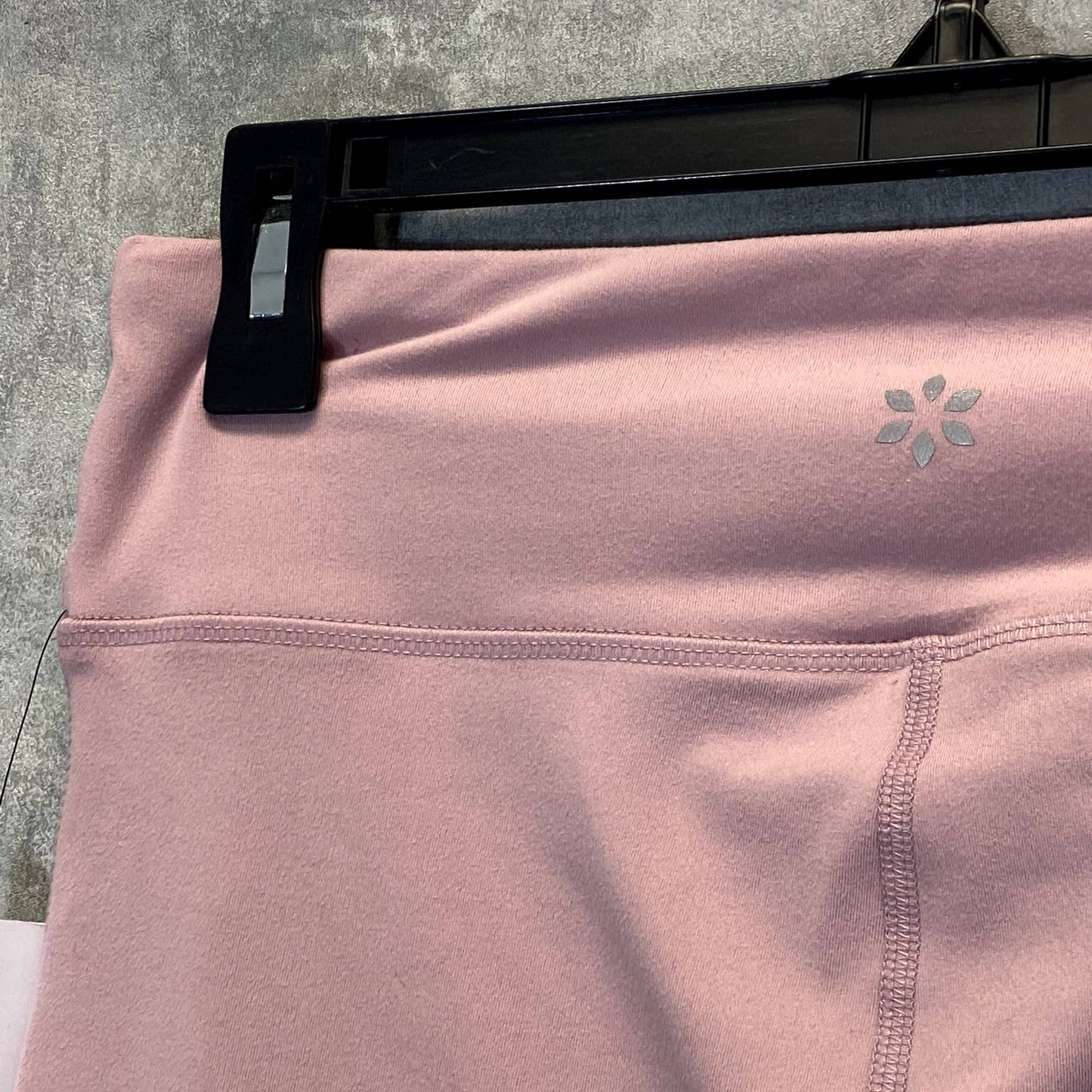 NINE WEST Women's Mauve Shadow Side Zip Stretch Active Pull-On Crop Leggings SZ M