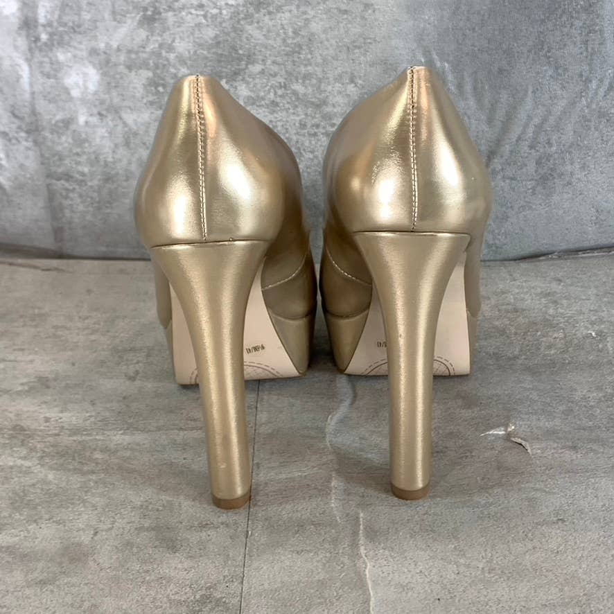 JESSICA SIMPSON Women's Gold Metallic Nellah Platform StIletto Pumps SZ 9.5