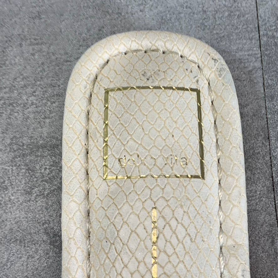 DOLCE VITA Women's Ivory Snake Embossed Leanna Square-Toe Strappy Sandals SZ 9
