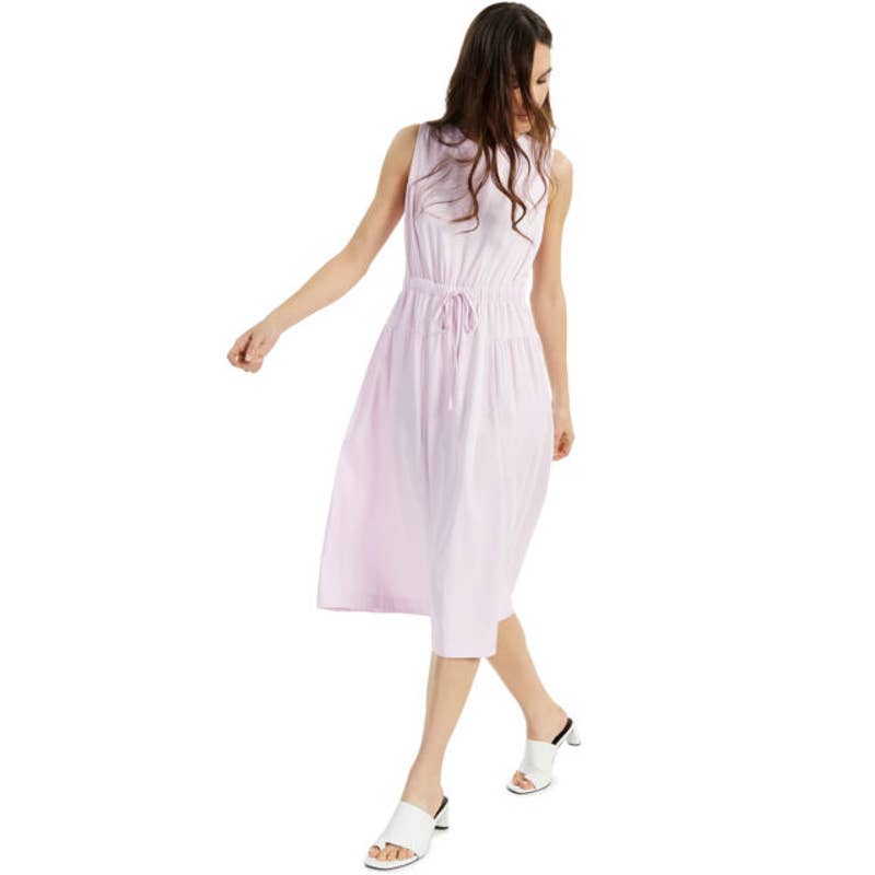 ALFANI Women's Lavender Rain Mixed-Media Drawstring Waist Mock-Neck Dress SZ 2XL