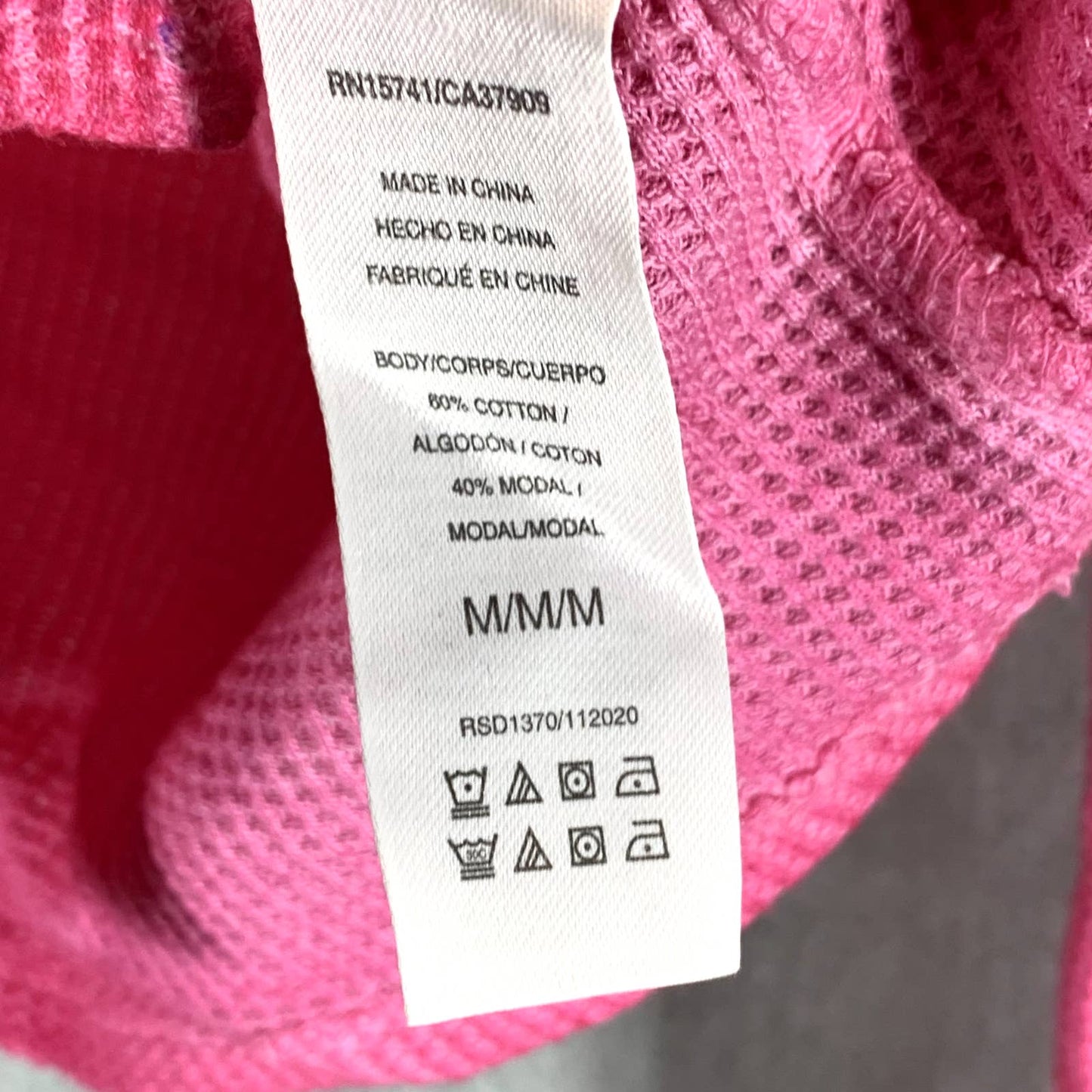 SUNDWOWN By Splendid Juniors' Hot Pink Solana Thermal Ribbed-Edge Top SZ M