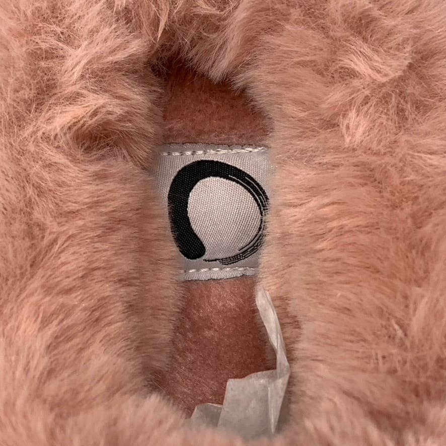 JOURNEE COLLECTION Women's Blush Wisp Faux Fur Trim Round-Toe Slippers SZ 8