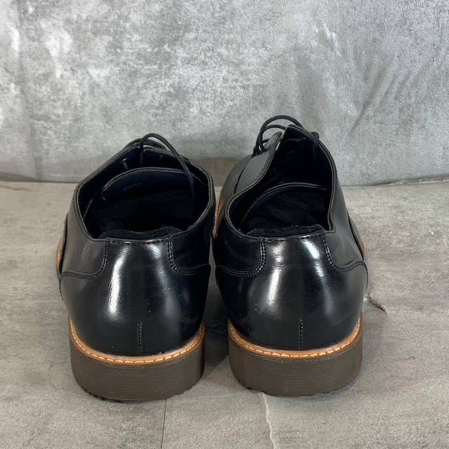 STEVE MADDEN Men's Black Nunan Round-Toe Lace-Up Oxfords SZ 11.5
