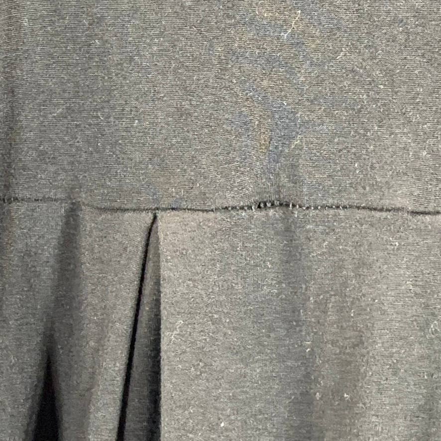 24SEVEN COMFORT APPAREL Women's Black Round-Neck Long-Sleeve Midi Dress SZ S