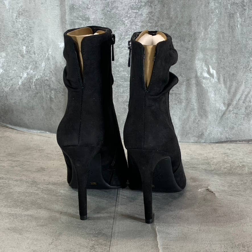 JESSICA SIMPSON Women's Black Microsuede Lerona Pointed-Toe Stiletto Booties SZ7