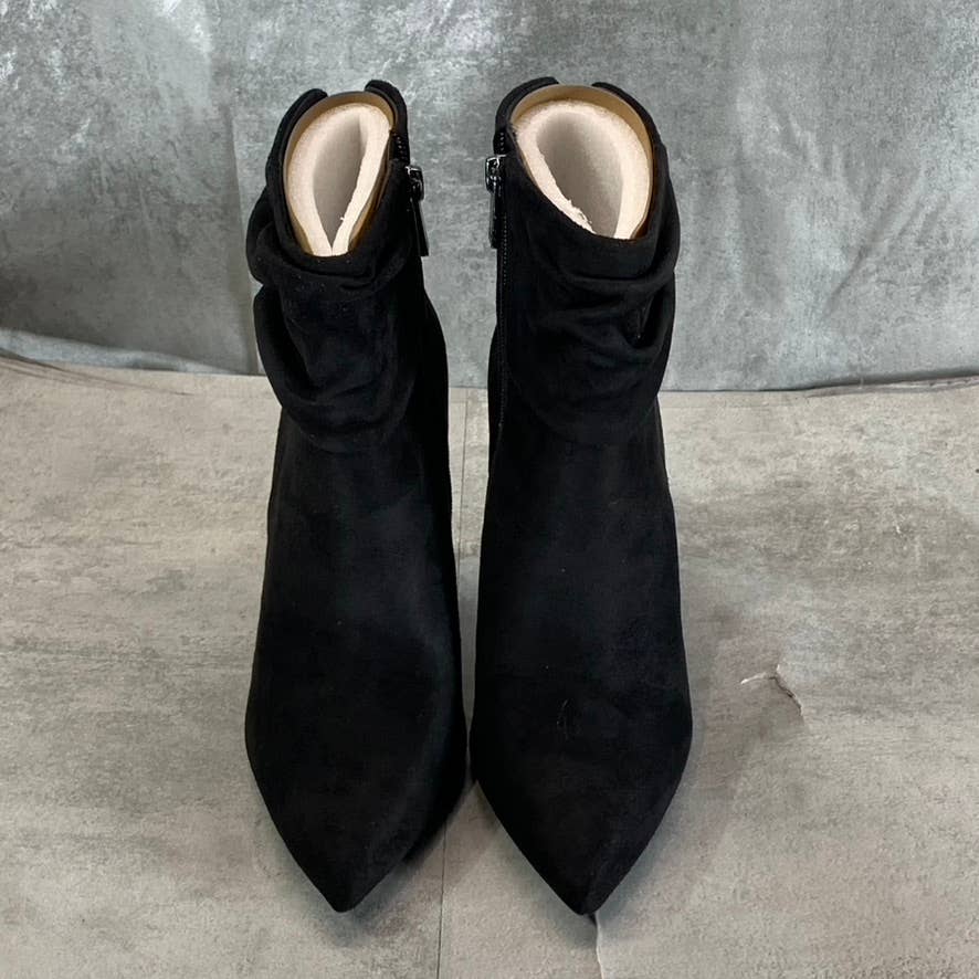 JESSICA SIMPSON Women's Black Microsuede Lerona Pointed-Toe Stiletto Booties SZ7