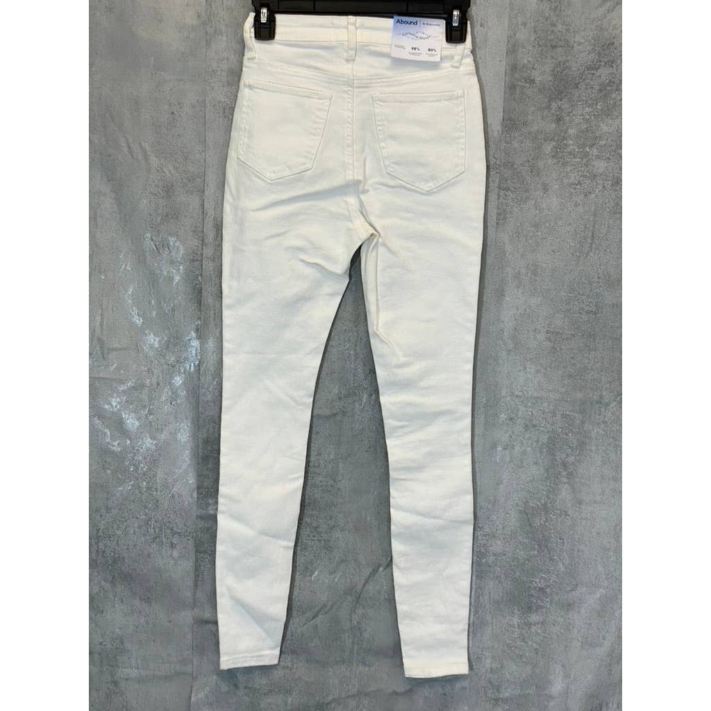 ABOUND Women's White High-Rise Skinny Denim Jeans SZ 25