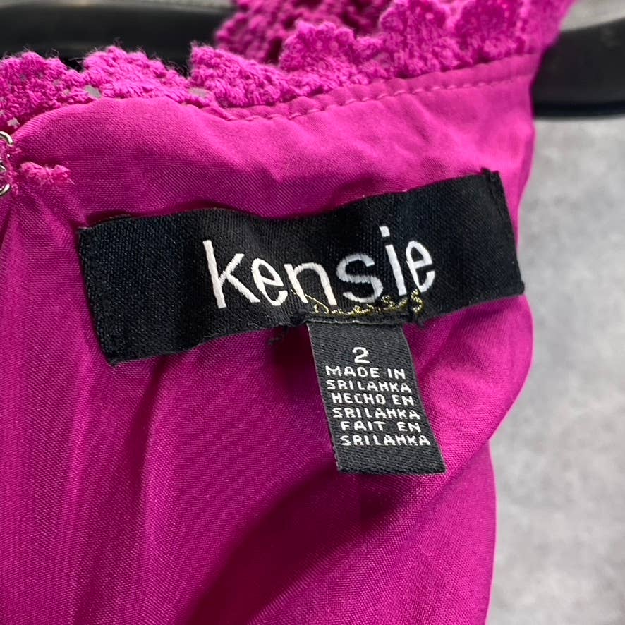 KENSIE Women's Orchid Crochet Lace Square-Neck Sleeveless Mini Shift Dress SZ 2