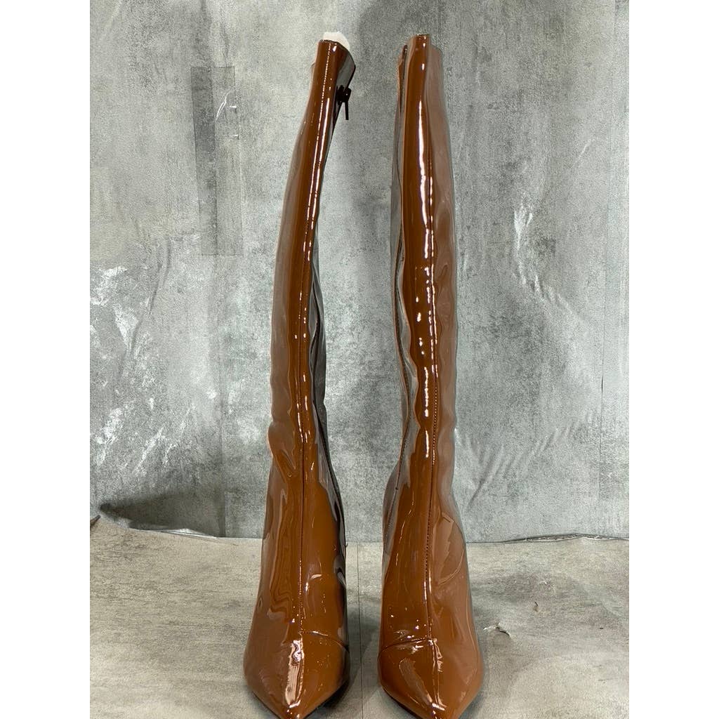 INC INTERNATIONAL CONCEPTS Women's Cognac Rajel Knee-High Pointed-Toe Boots SZ10