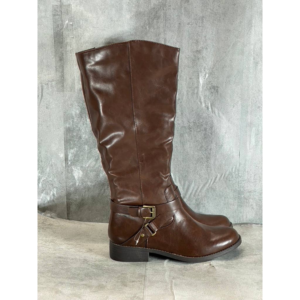 STYLE & CO Women's Cognac Marliee Full Side-Zip Round-Toe Tall Riding Boot SZ9.5