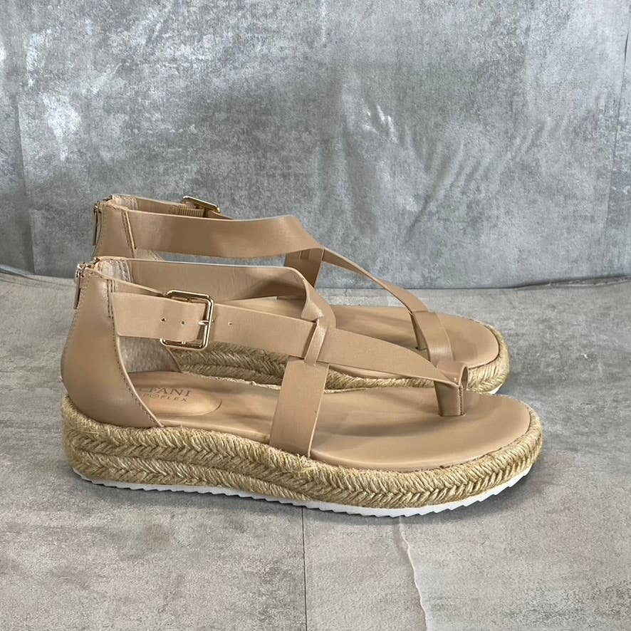 ALFANI Step 'N Flex Nude Moira Toe-Ring Espadrille Wedge Sandals SZ 7.5
