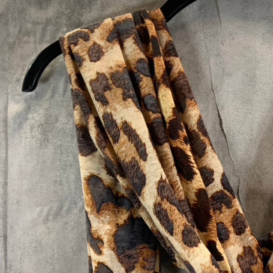 JENNI Women's Taupe Chetah-Print On Repeat Jersey Wrap Scarf SZ OS