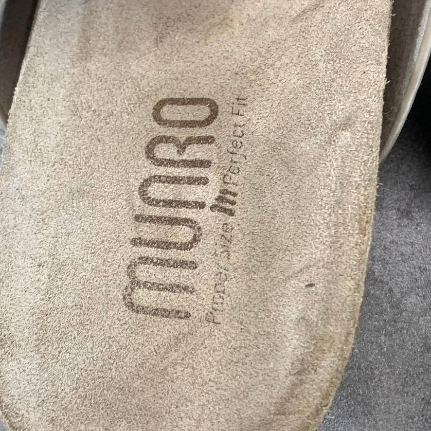 MUNRO Women's Narrow Alloy Nubuck Jody Slide-On Sandals SZ 8.5N