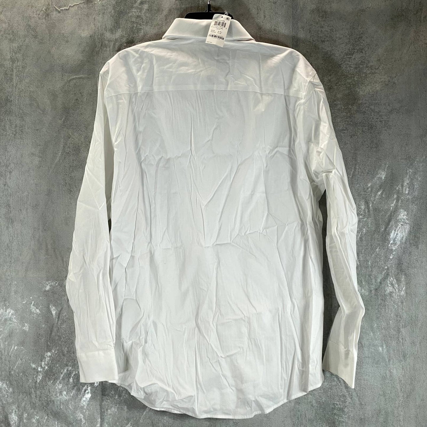 ALFANI Alfatech Men's Sierradale White Slim-Fit Pleated Panel Formal Shirt SZ L