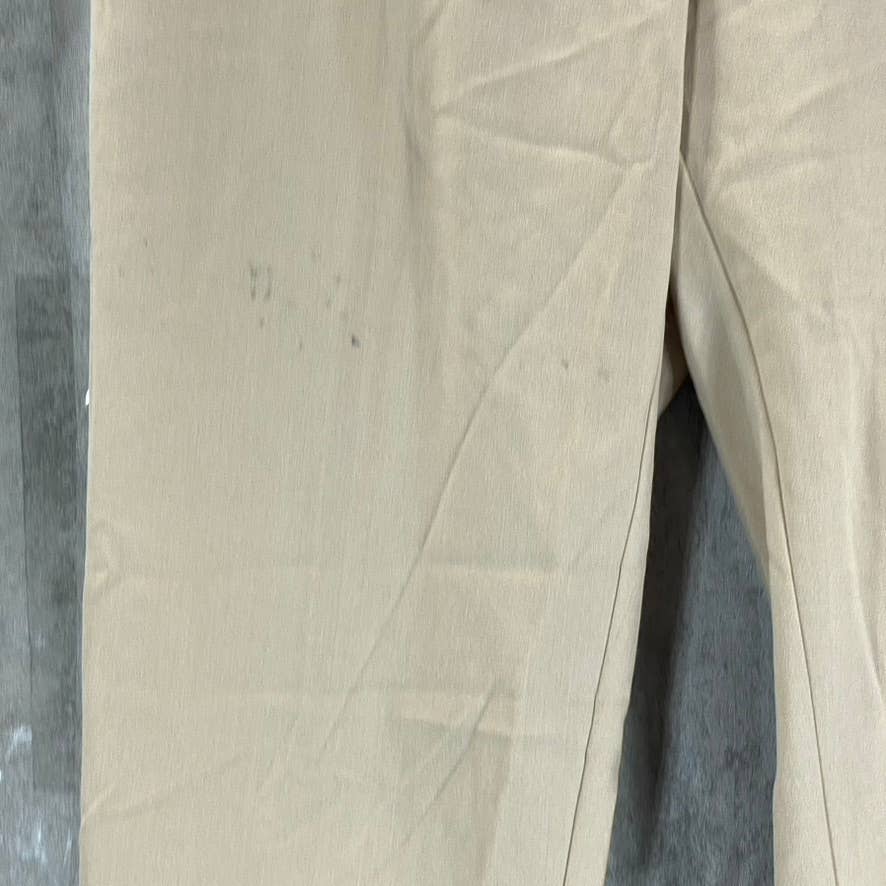 CALVIN KLEIN Women's Latte Zip-Pocket Mid-Rise Straight-Leg Pants SZ 4