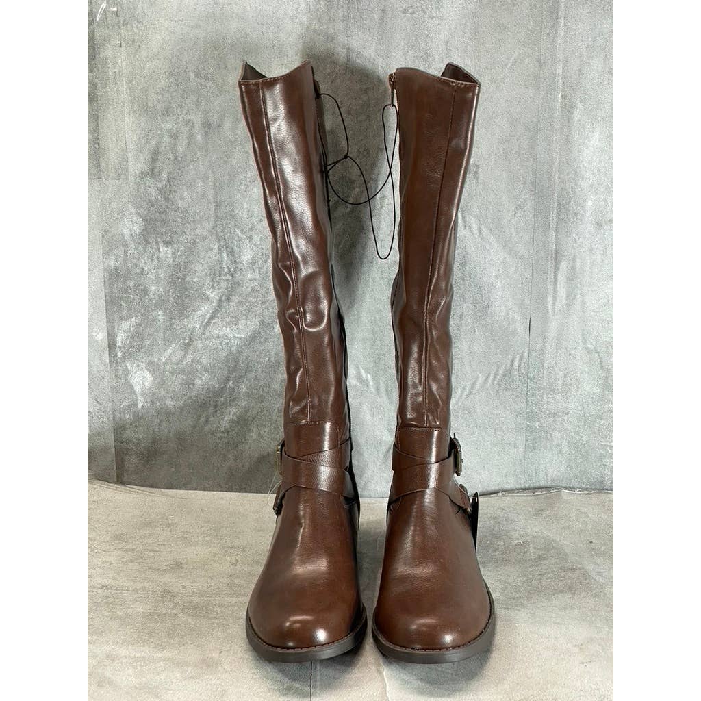STYLE & CO Women's Cognac Marliee Full Side-Zip Round-Toe Tall Riding Boot SZ9.5