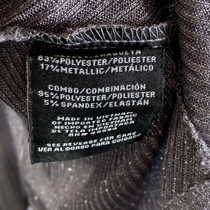 R&M RICHARDS Women's Petite Silver Metallic 2-Piece Jacket Knee-Length Dress