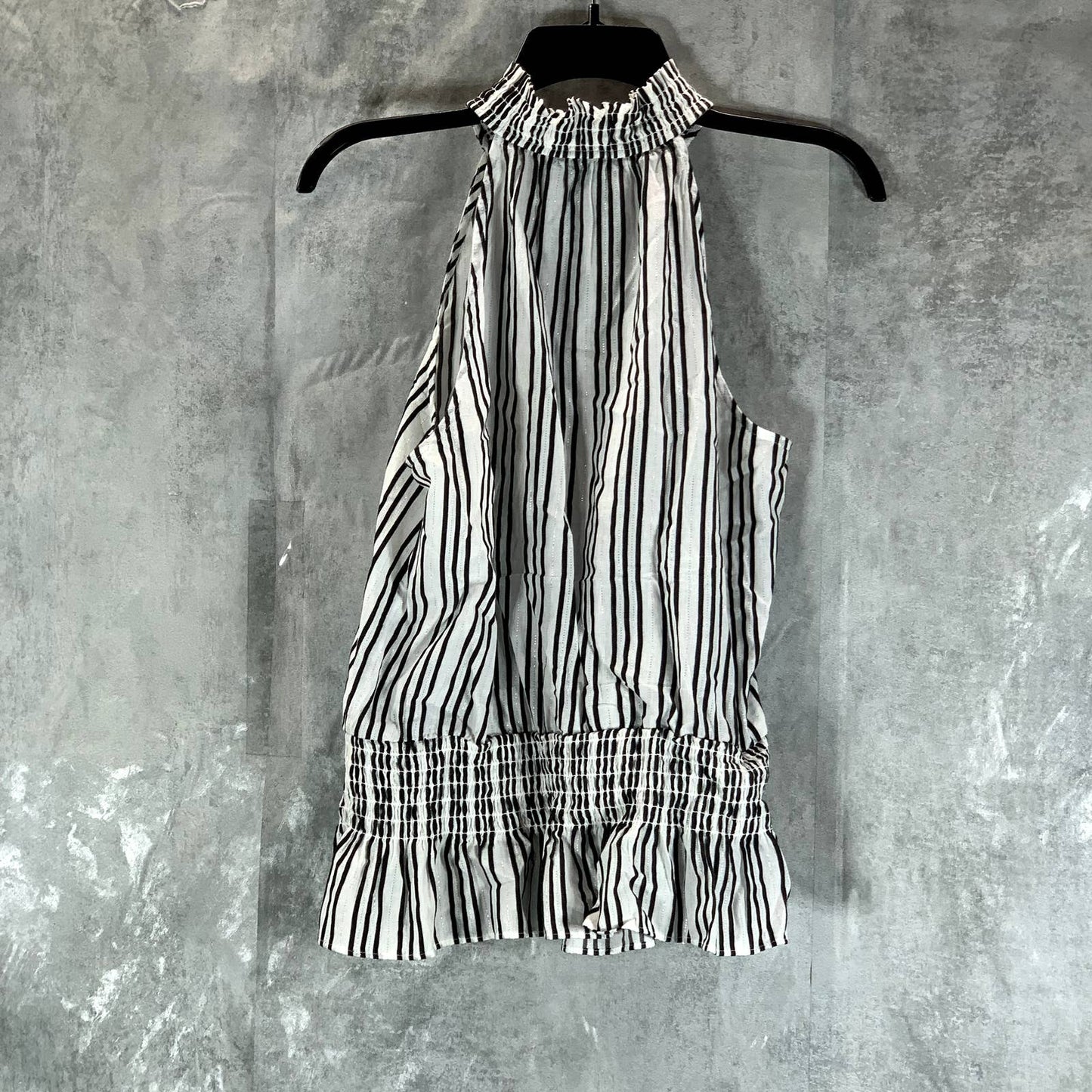 INC INTERNATIONAL CONCEPTS Women's Black-White Striped Sleeveless Halter Top SZM