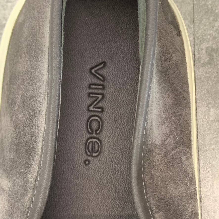 VINCE. Women's Charcoal Suede Preston Round-Toe Slip-on Sneakers SZ 6.5