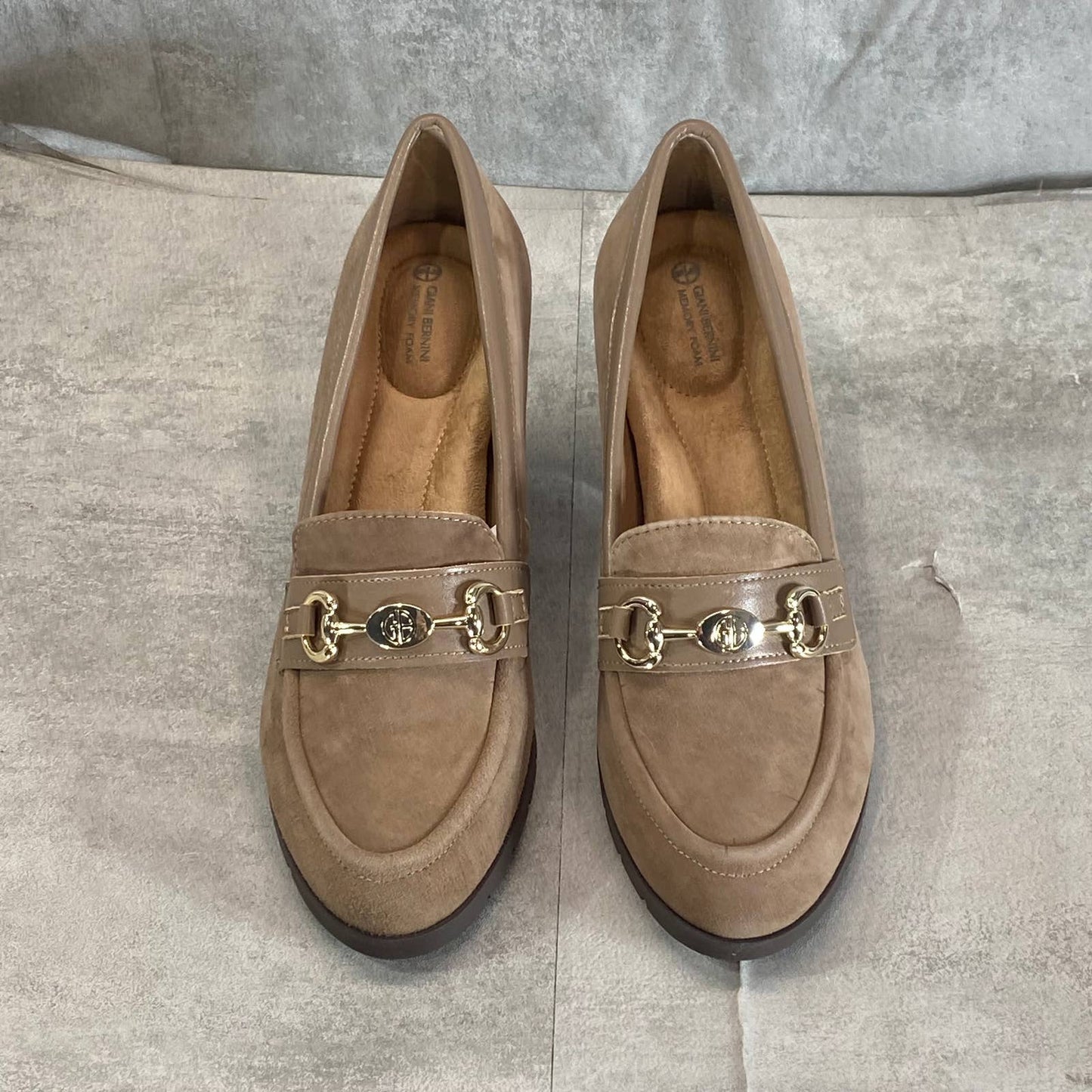 GIANI BERNINI Women's Mushroom Suede Porshaa Round-Toe Loafer Dress Pumps SZ 9