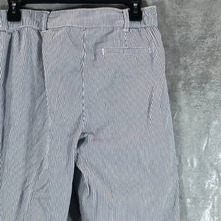 KAREN SCOTT Women's Petite Black Corded Striped Tummy-Control Capri Pants SZ 8P