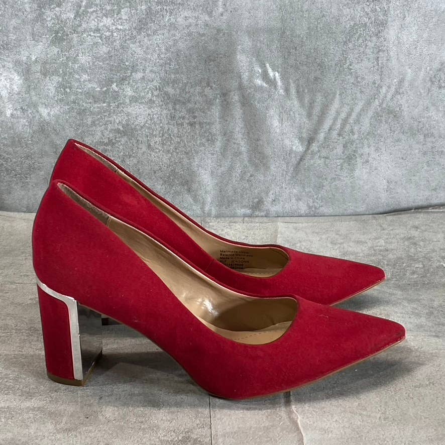 ALFANI Step 'N Flex Women's Red Jensonn Block-Heel Pointed-Toe Pumps SZ 6