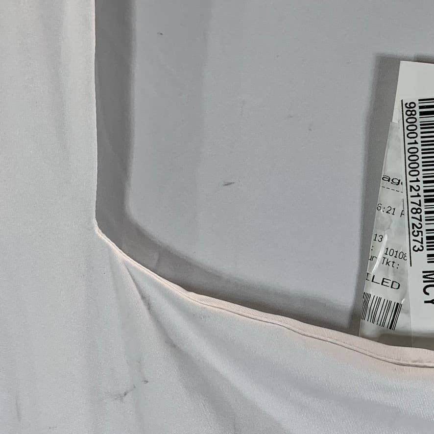 AND NOW THIS Women's White Square-Neck Cap Short-Sleeve Bodysuit SZ L