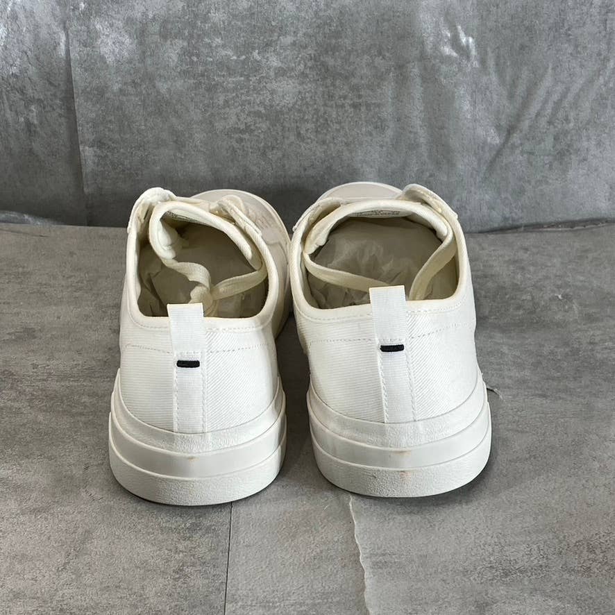 LEVI'S Women's White Mono Canvas Becky Low-Top Lace-Up Sneakers SZ 11