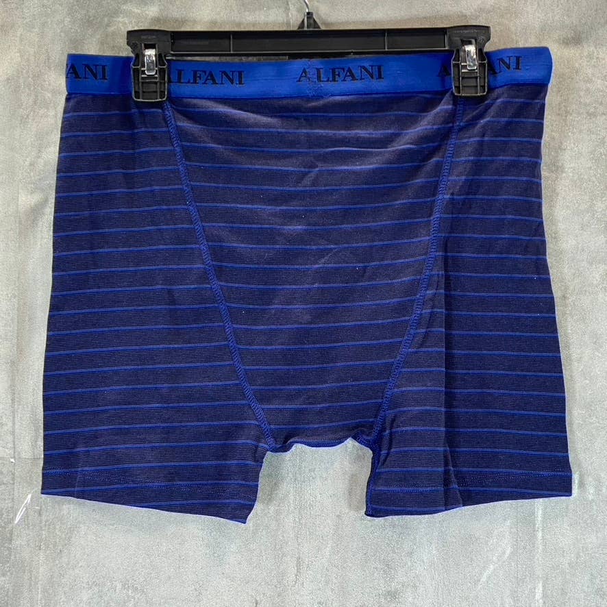 ALFANI Alfatech Men's Blue 4-Pack Elasticized Logo Waistband Boxer Briefs SZ L