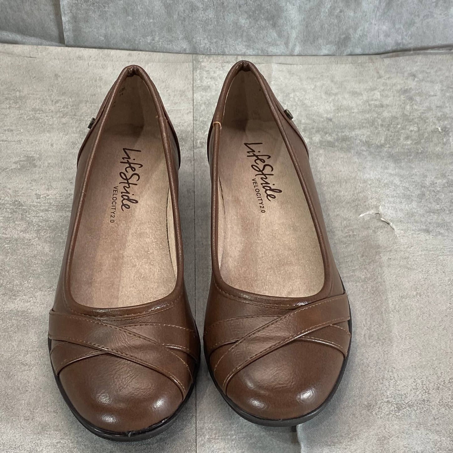LIFESTRIDE Women's Wide Dark Tan Dusty I-Loyal Slip-On Ballerina Flats SZ 7.5W