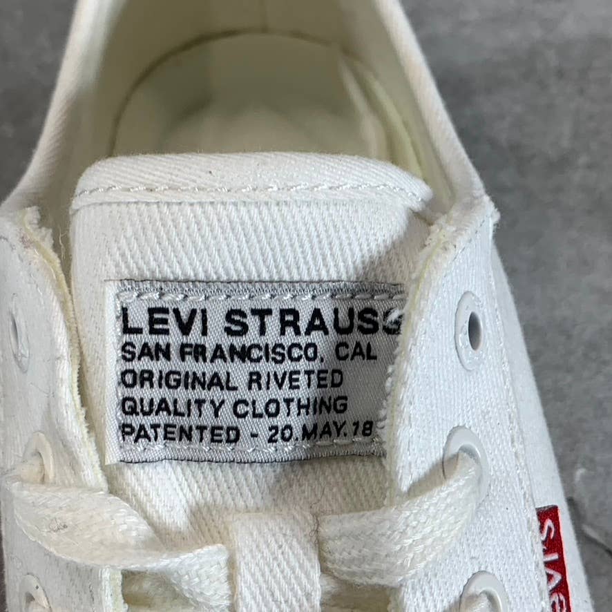 LEVI'S Women's White Mono Canvas Becky Low-Top Lace-Up Sneakers SZ 9