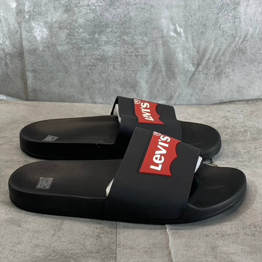 LEVI'S Women's Black Batwing Pool Slide 2 Slip-On Sandals SZ 10