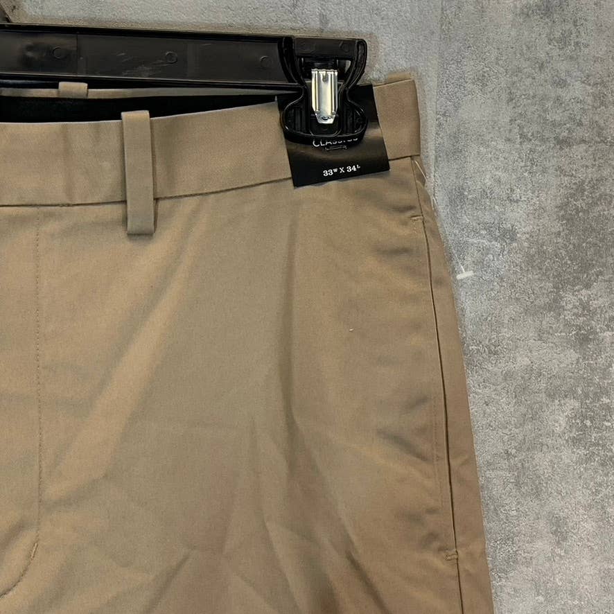 NORDSTROM Men's Tan Desert Smartcare Classic Supima Cotton Straight Leg Pants