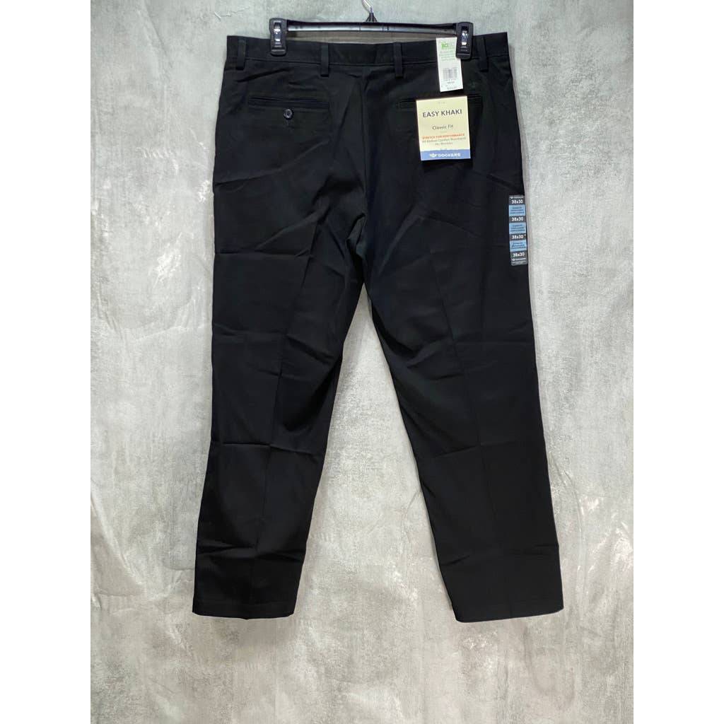 DOCKERS Black Classic Fit Stretch Easy Khaki Pants SZ 38X30