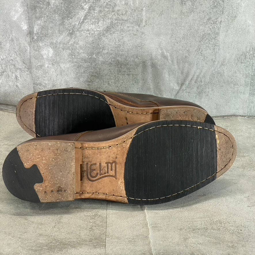HELM Men's Brown The Bradley Round-Toe Lace-Up Oxfords SZ 12