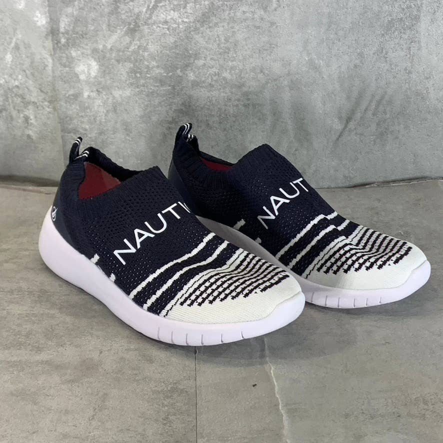 NAUTICA Women's Navy Mesh Fabric Addin Round-Toe Slip-On Joggers SZ 7.5