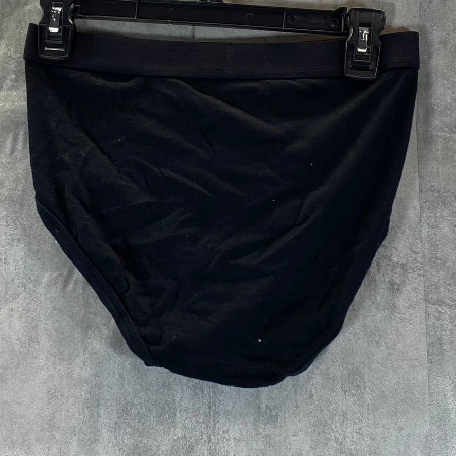 CLUB ROOM Men's Solid Black 4-Pack Elastic Waistband Briefs SZ M