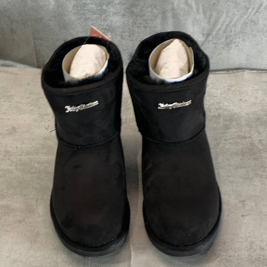 JUICY COUTURE Women's Black Micro Memory Foam Kave Winter Pull-On Ankle Boot SZ7