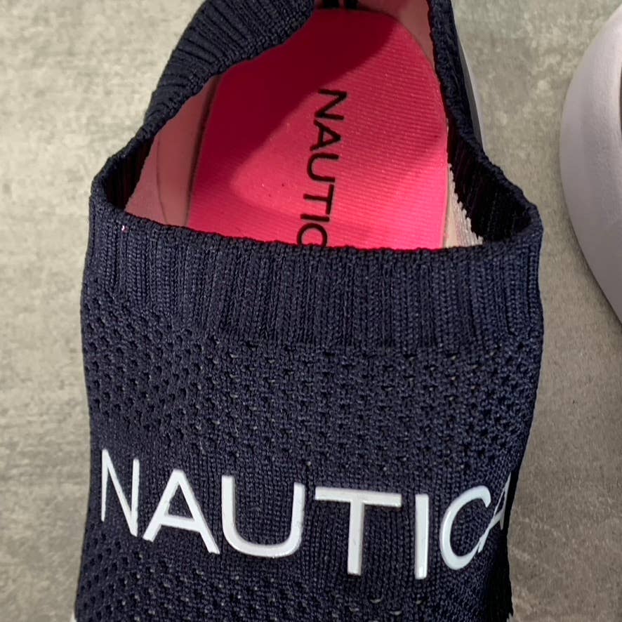 NAUTICA Women's Navy Mesh Fabric Addin Round-Toe Slip-On Joggers SZ 7.5