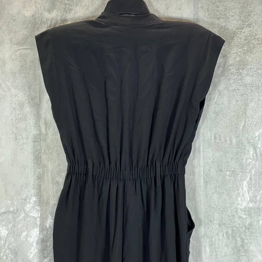 INC INTERNATIONAL CONCEPTS Women's Deep Black Split-Neck Belted Utility Jumpsuit