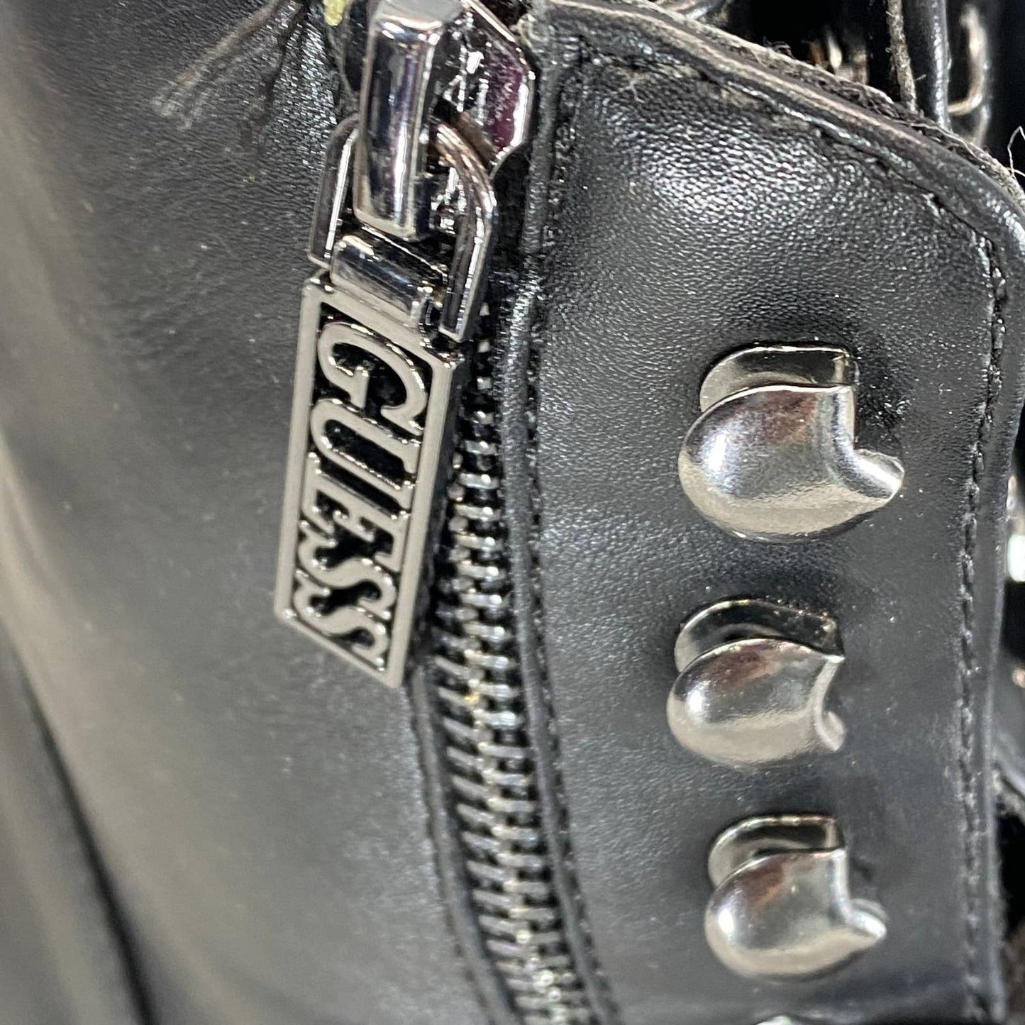 GUESS Women's Black Ferina Lug-Sole Block-Heel Lace-Up Combat Boots SZ 8