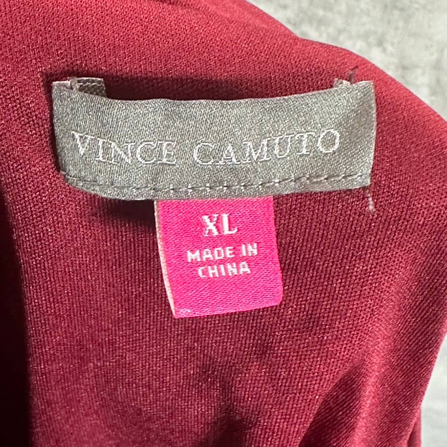 VINCE CAMUTO Women's Dark Wine Ruffled Sequin Embellished Mini Skirt SZ XL
