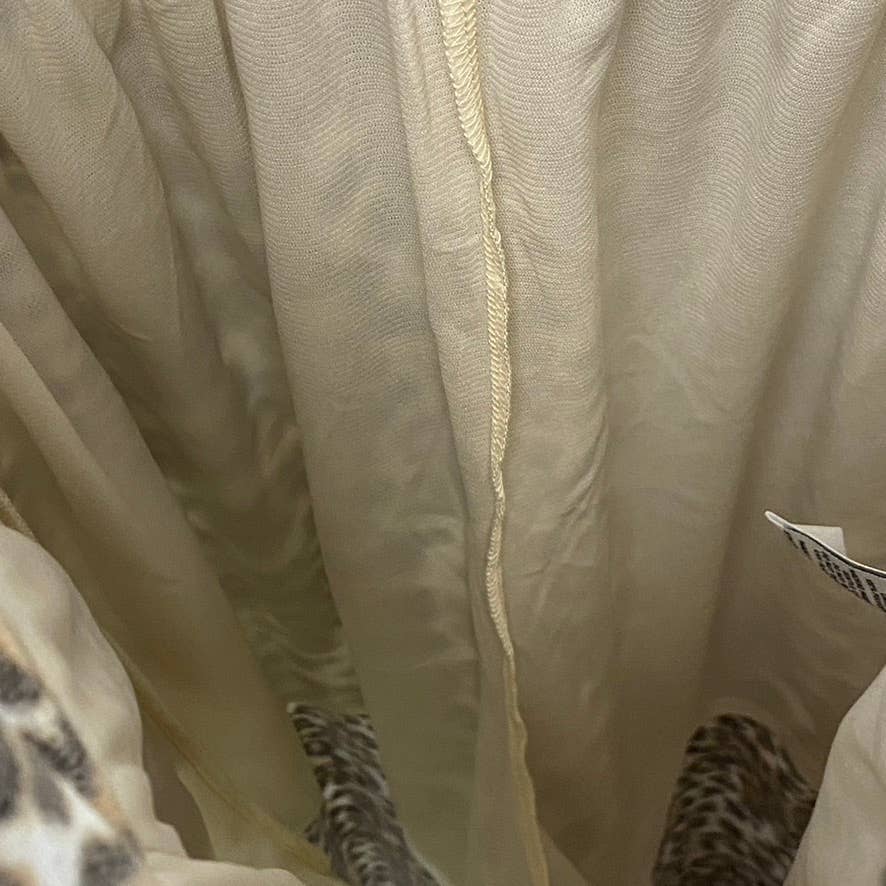 19 COOPER Women's Brown Overflow Leopard Print Surplice Wide Leg Jumpsuit SZ M