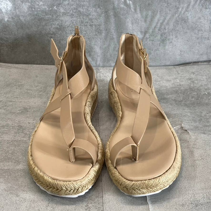 ALFANI Step 'N Flex Nude Moira Toe-Ring Espadrille Wedge Sandals SZ 7.5