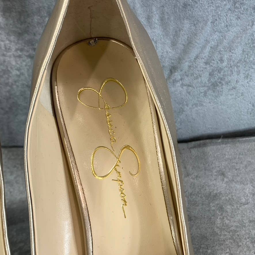 JESSICA SIMPSON Women's Gold Metallic Nellah Platform StIletto Pumps SZ 9.5