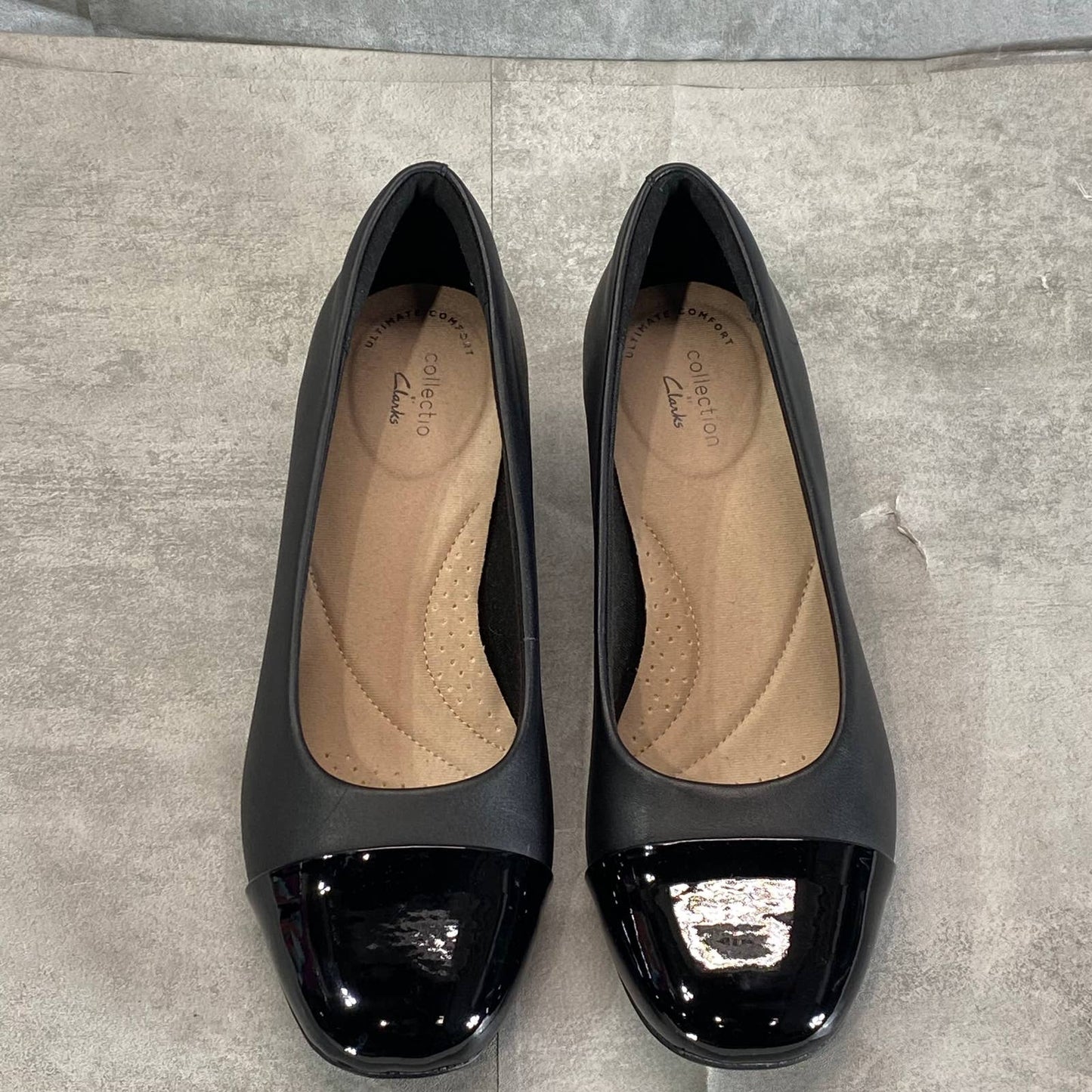CLARKS COLLECTION Women's Black Combo Marilyn Sara Block-Heel Pumps SZ 8