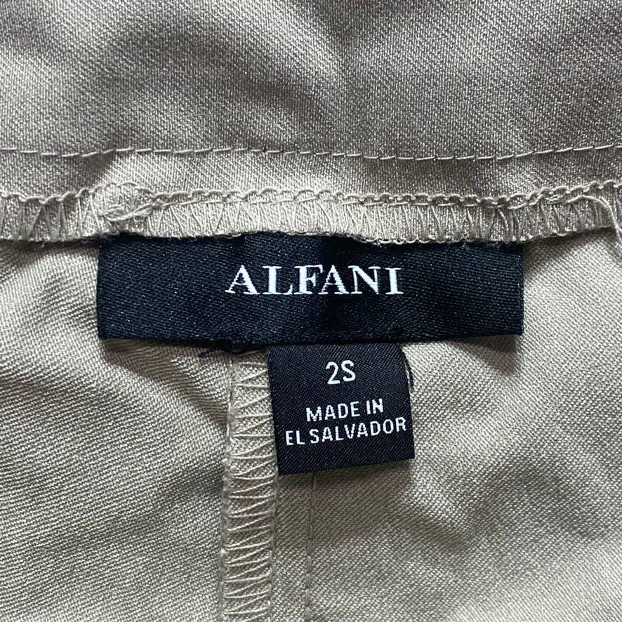 ALFANI Summer Straw Tummy Control Mid-Rise Pull-On Short Skinny Pants SZ 2S